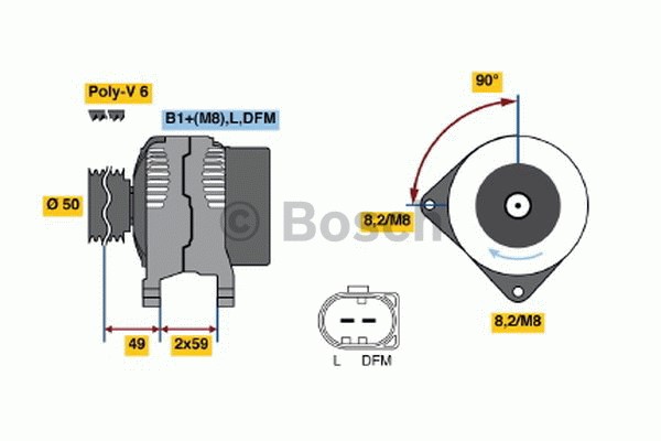 Laturi 14V 90A BOSCH BOSCH