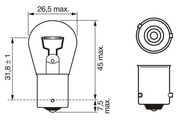Polttimo BOSCH Magic Effect BL PY21W BAU15s, Edessä BOSCH