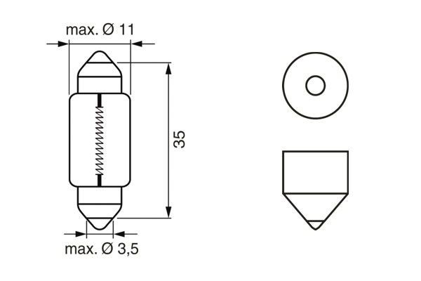 Polttimo, innerbelysning BOSCH Pure Light WS C5w SV8,5-8 BOSCH