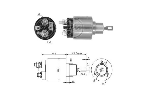 Magneettikytkin, käynnistin 12V