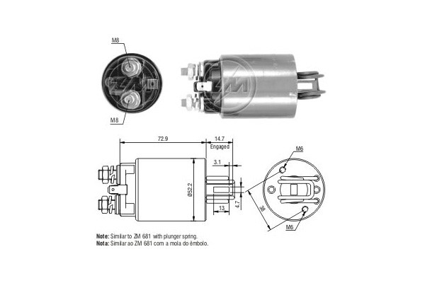 Magneettikytkin, käynnistin 12V