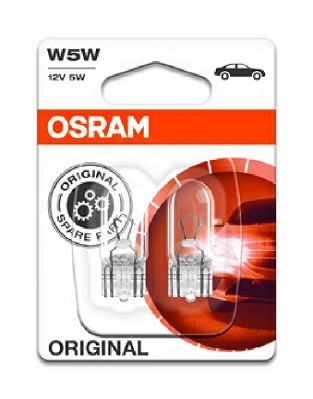 Polttimo OSRAM ORIGINAL W5W W2,1x9,5d, Edessä, Takana, Edessä ja  OSRAM