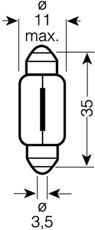 Polttimo, innerbelysning OSRAM ORIGINAL C5w SV8,5-8, Edessä, Taka OSRAM
