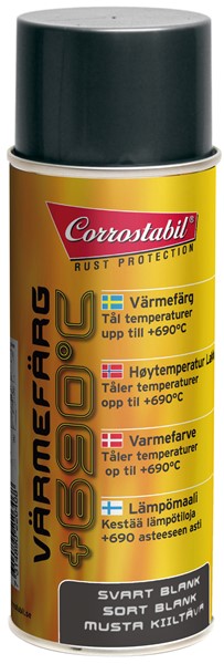 Kuumuudenkestävä maali mattamusta spray 400ml CORROSTABIL Corrostabil