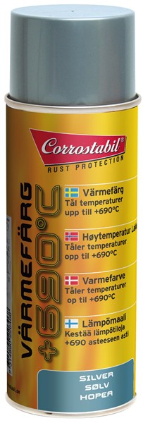 Kuumuudenkestävä maali hopea spray 400ml CORROSTABIL Corrostabil