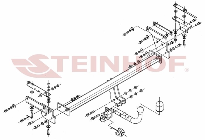 Vetokoukku­paketti kiinteällä kuulalla STEINHOF Steinhof