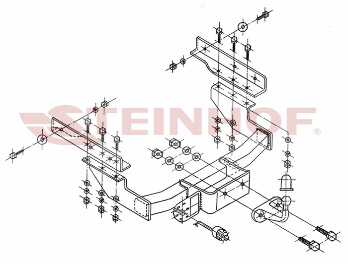 Vetokoukku­paketti kiinteällä kuulalla STEINHOF Steinhof