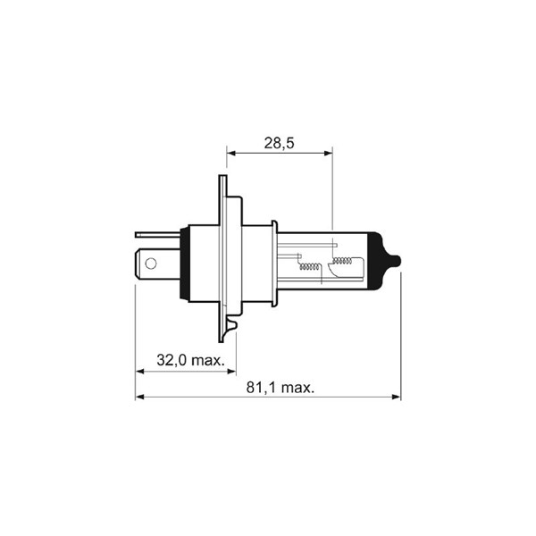 Halogeenilamppu  VALEO ESSENTIAL H4 P43t-38, Edessä VALEO