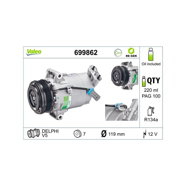 Kompressori, ilmastointilaite 12V VALEO VALEO