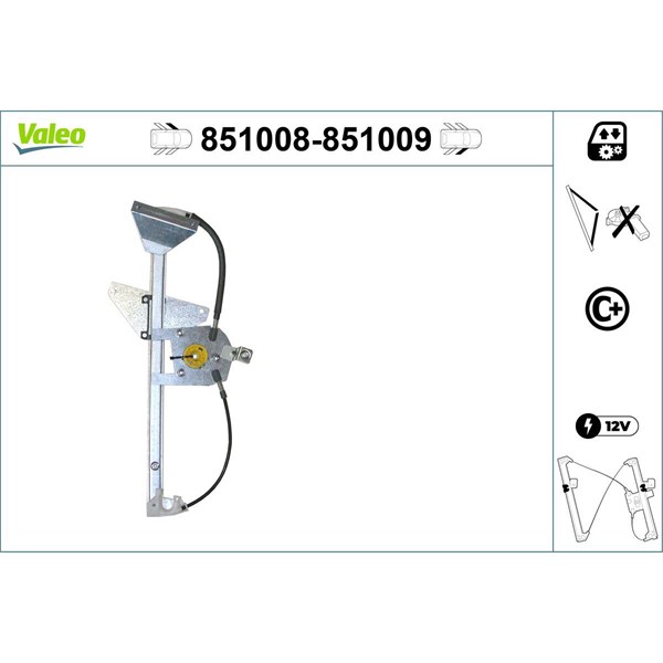 Lasinnostin, Edessä, Vasen VALEO VALEO