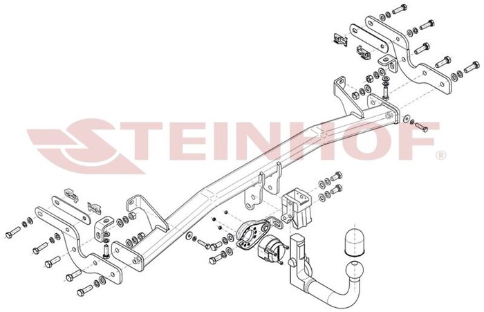 Dragkrokssats med avtagbar kula STEINHOF - opel crossland / crossland x, crossland van x