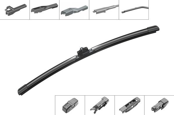 Pyyhkijänsulka, Edessä, Takana, Asennus sivulle, Etu, oikea BOSCH BOSCH