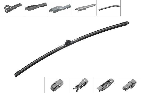 Pyyhkijänsulka, Edessä, Etu, vasen, Asennus sivulle, Etu, oikea BOSCH