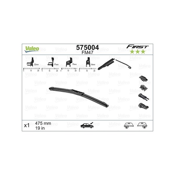 Pyyhkijänsulka, Takana, Etu, vasen, Keskellä, Etu, oikea VALEO VALEO