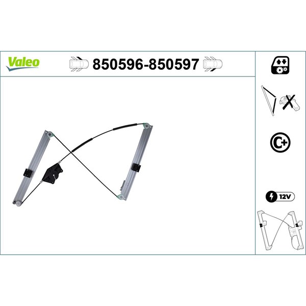 Lasinnostin, Edessä, Vasen Valeo 850596 VALEO