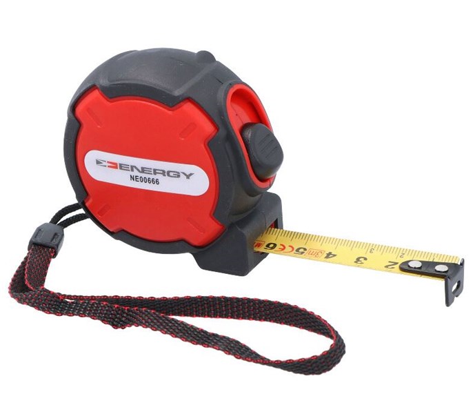 Mittanauha Rullamitta lukituksella, musta-grau, 3m