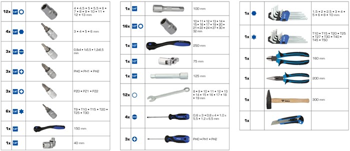 Työkalusarja, 95 osaa KS TOOLS Yleislaukku, 95-os KS TOOLS