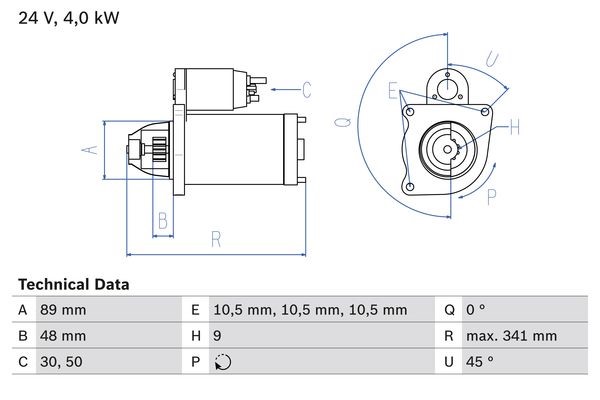 Käynnistin 24V BOSCH BOSCH