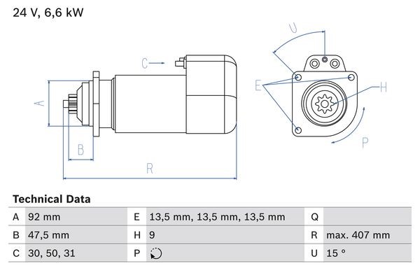 Käynnistin 24V BOSCH BOSCH