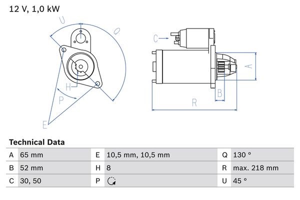 Käynnistin 12V BOSCH BOSCH
