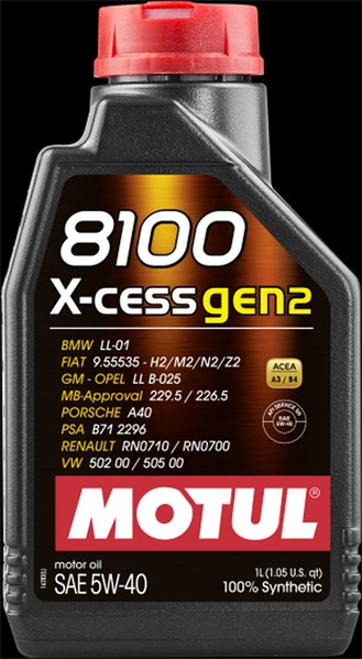 Moottoriöljy Motul 8100 X-Cess Gen2 5W-40 MOTUL