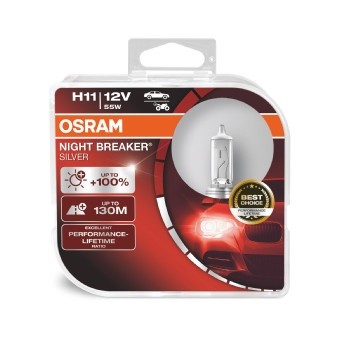 Halogeenilamppu OSRAM NIGHT BREAKER SILVER H11 PGJ19-2 12V OSRAM OSRAM