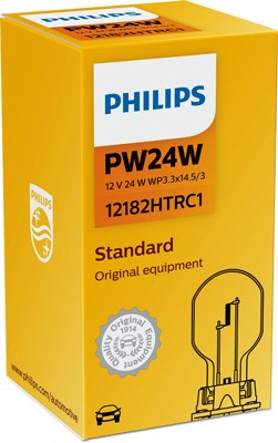 Polttimo PHILIPS PW24W WP3,3x14,5/3, Edessä Philips