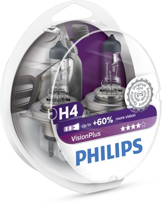 Halogeenilamppu  PHILIPS VisionPlus H4 P43t-38 12V PHILIPS Philips