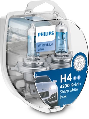 Halogeenilamppu  PHILIPS WhiteVision ultra H4 P43t-38 12V PHILIPS Philips