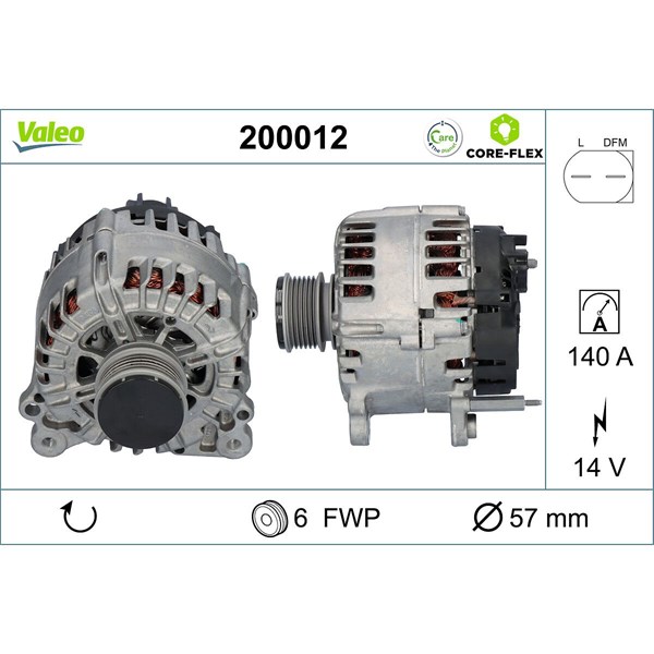 Laturi 14V 150A VALEO Valeo core-flex VALEO