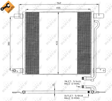 Kondensaattori, ilmastointilaite NRF Easy fit NRF