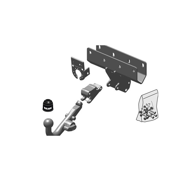 Dragkrokssats med avtagbar kula BRINK - jeep commander, grand cherokee iii