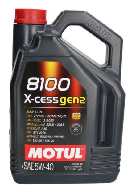 Moottoriöljy Motul  8100 X-Cess Gen2 5W-40 MOTUL