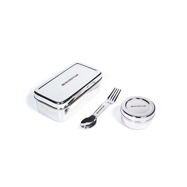 Modernum lounaslaatikko, pakkaus ruostumatonta terästä