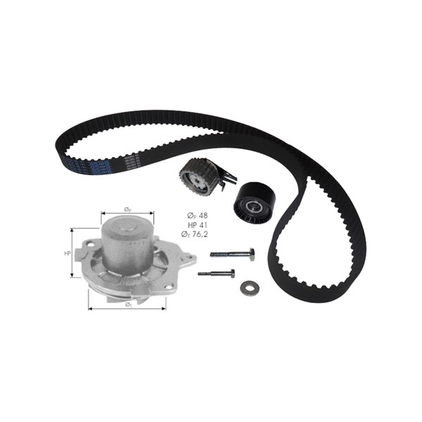 Vesipumppu + jakohihnasarja DOLZ DOLZ