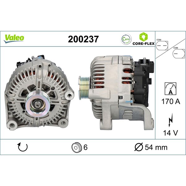 Laturi 14V 170A VALEO Valeo core-flex VALEO