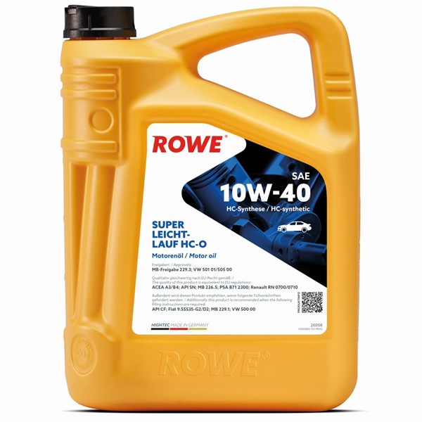 Moottoriöljy Rowe Hightec Super  Hc-o Sae 10w-40 4l ROWE