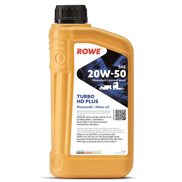 Rowe Hightec Turbo Hd 20w-50 Plus 1l ROWE ROWE