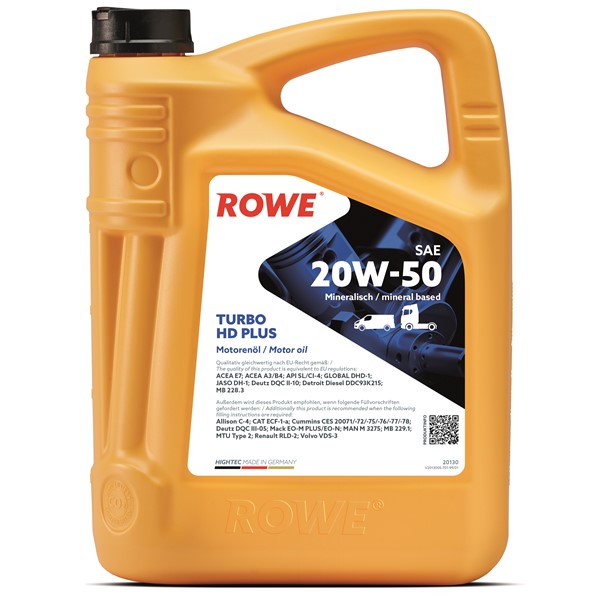 Rowe Hightec Turbo Hd 20w-50 Plus 5l ROWE ROWE