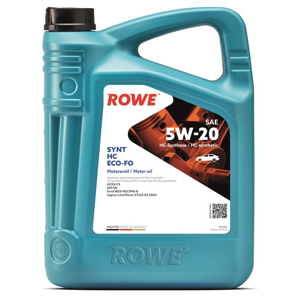 Moottoriöljy Rowe Hightec Synt Hc Eco-fo Sae 5w-20 5l ROWE ROWE