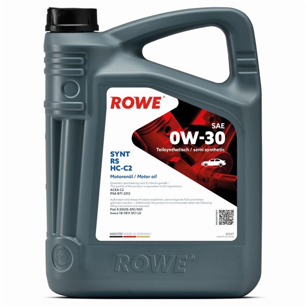 Moottoriöljy Rowe Hightec Synt Rs Sae 0w-30 Hc-c2 4l ROWE ROWE