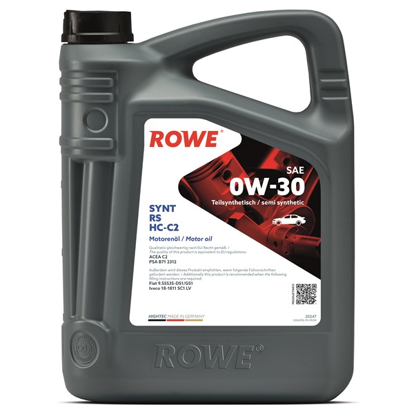 Moottoriöljy Rowe Hightec Synt Rs Sae 0w-30 Hc-c2 5l ROWE ROWE