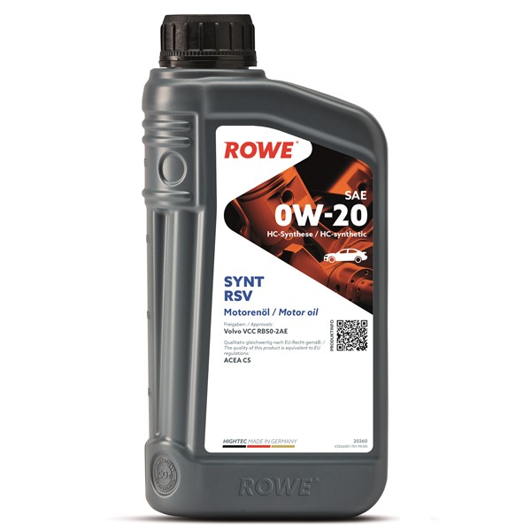 Moottoriöljy Rowe Hightec Synt Rsv Sae 0w-20 1l ROWE ROWE