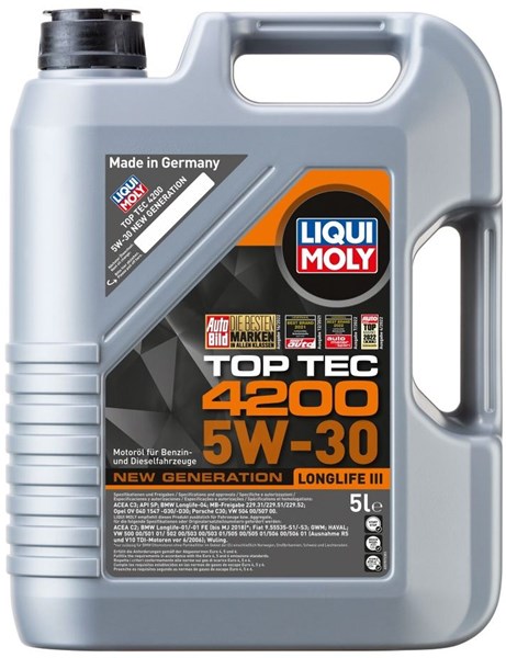 Moottoriöljy Liqui Moly Top Tec 4200 5W-30 5L LIQUI MOLY