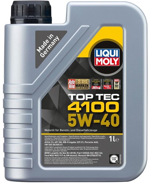 Moottoriöljy Liqui Moly Top Tec 4100 5W-40 1L LIQUI MOLY