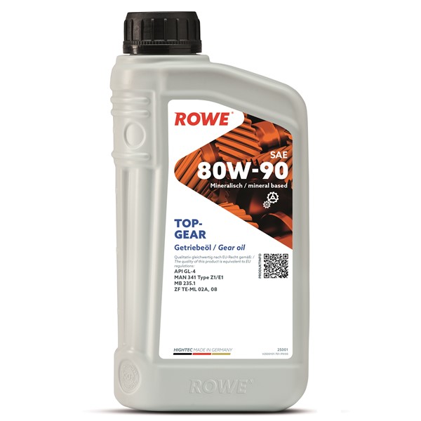 Voimansiirtoöljy Rowe Hightec Topgear Sae 80w-90 1l ROWE ROWE