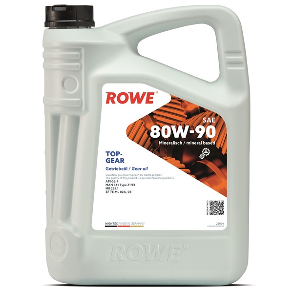 Voimansiirtoöljy Rowe Hightec Topgear Sae 80w-90 5l ROWE