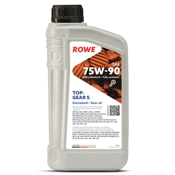 Voimansiirtoöljy Rowe Hightec Topgear Sae 75w-90 S 1l ROWE