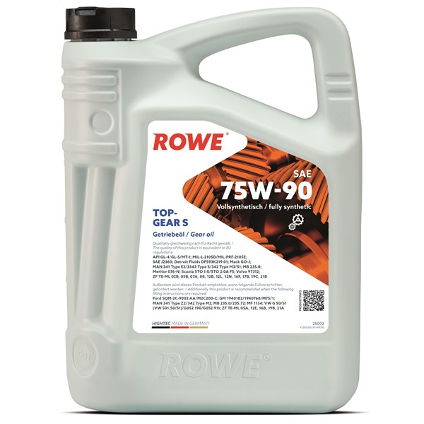 Voimansiirtoöljy Rowe Hightec Topgear Sae 75w-90 S 5l ROWE