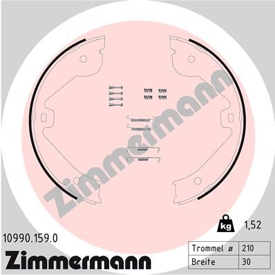 Jarrukenkäsarja, seisontajarru, Taka-akseli ZIMMERMANN ZIMMERMANN